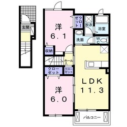 阿漕駅 徒歩9分 2階の物件間取画像